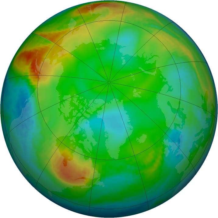 Arctic ozone map for 14 December 1980